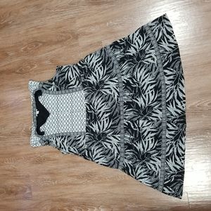 (3X) Style & CO. Floral Fit & Flare Collared Summer Vacation Evening Bohemian